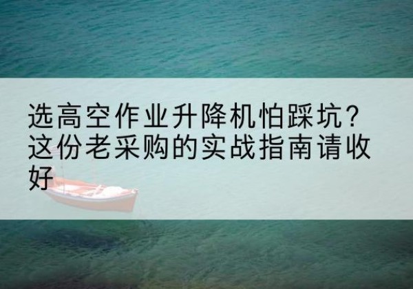 商丘高空作业升降机厂家推荐-选高空作业升降机怕踩坑？这份老采购的实战指南请收好